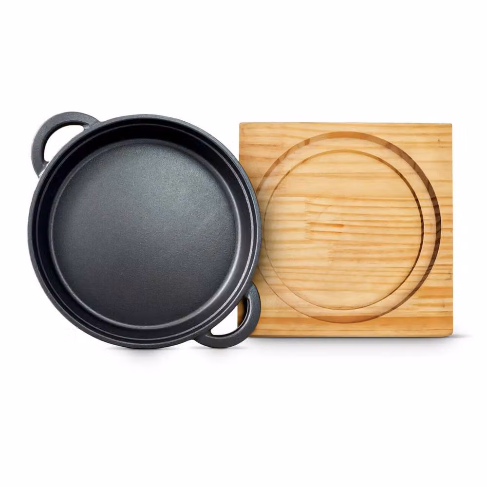 EONLION Uncoated Cast Iron Frying Pan, Black, Diameter: 100 cm – 3