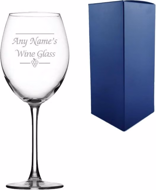 Uniqueful Personalised Enoteca Wine Glass with Custom Name in Clear Glass, 19oz – 1