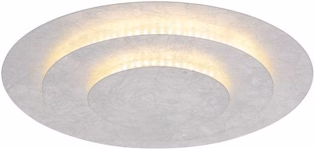 Netlighting Heda Modern Round Semi Flush Ceiling Light, Silver, Diameter: 35 cm, Warm White LED 3000K – 1
