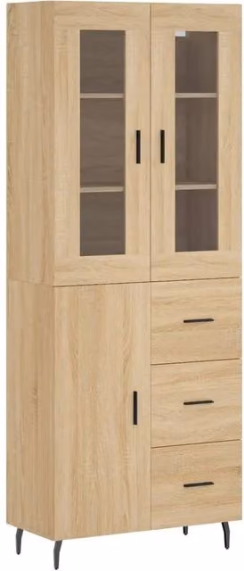 Berkfield Home Sonoma Oak Highboard in Brown, W/D/H: 69.5 x 34 x 180 cm – 1