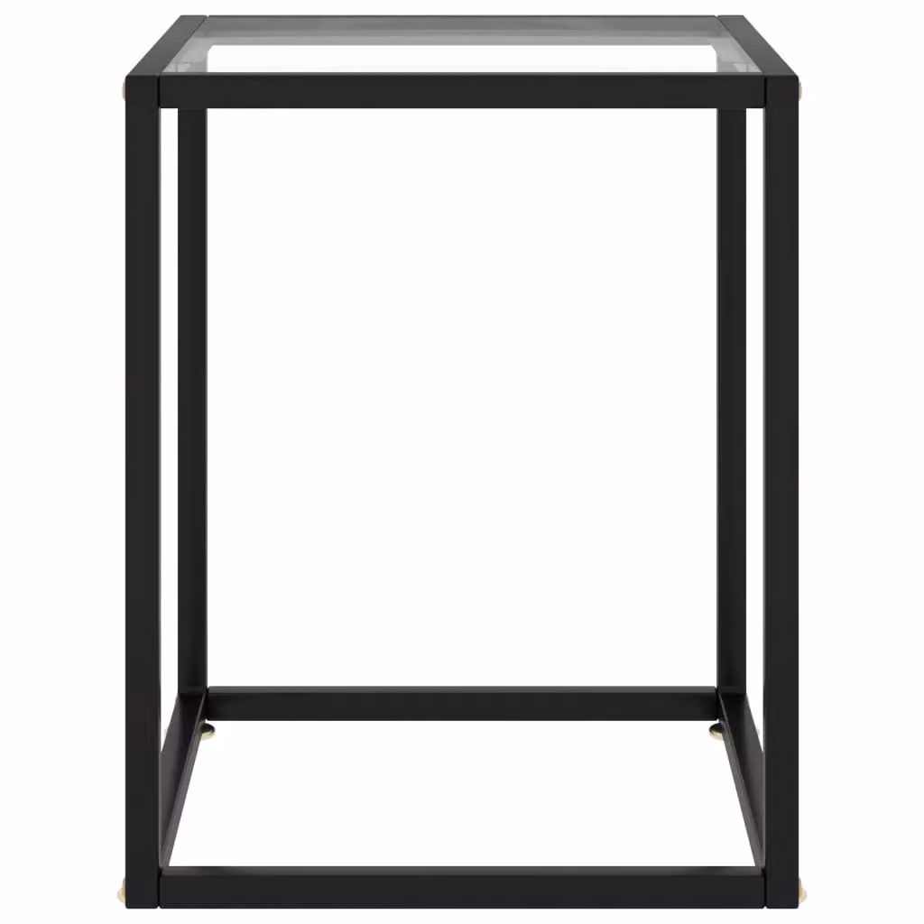 Berkfield Home Modern Black Coffee Table with Tempered Glass, W/D/H: 40 x 40 x 50 cm – 2