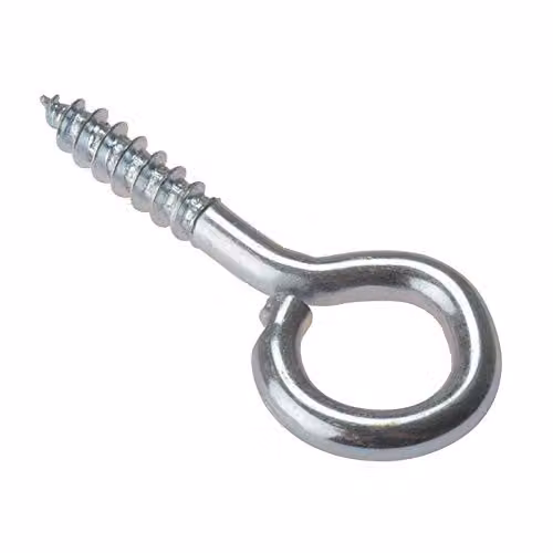 Forgefix Zinc Plated Steel Screw Eyes in Silver, 55 mm, 12 Gauge, Pack of 10