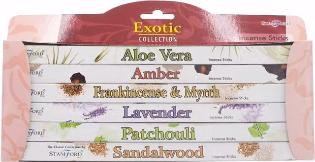 Stamford Inc. Exotic Incense Gift Set, 6 Packs of 48 Sticks, White and Multicolour – 2