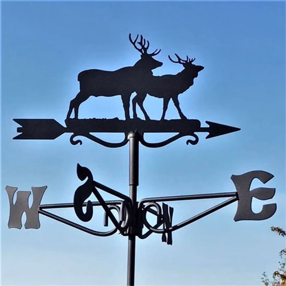 Buttercup Farm Mini Stag Weathervane in Black Steel, W38 x D38 x H54 cm – 3