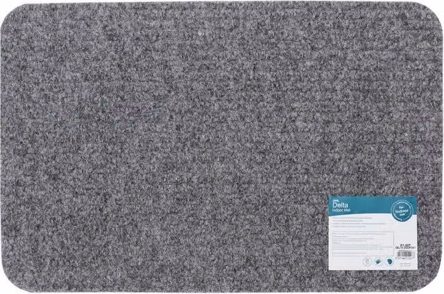 JVL Delta Scraper Door Mat, Grey, W: 40 cm, D: 60 cm