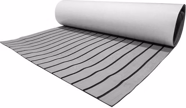 NESTLUNE EVA Faux Foam Teak Marine Boat Decking Sheet Flooring Mat, Grey, W: 52 cm, L: 1000 cm – 1