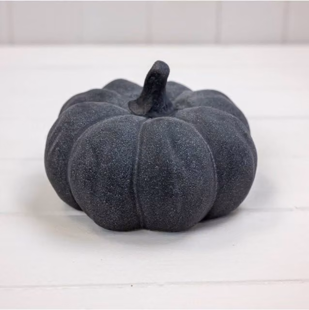 KDMD Black Statement Textured Ceramic Pumpkin Tabletop Decoration