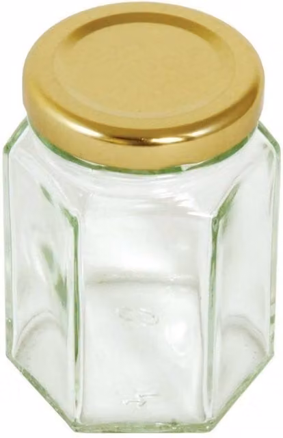 Tala Hexagonal Glass Preserving Jar in Transparent with Screw Lid
