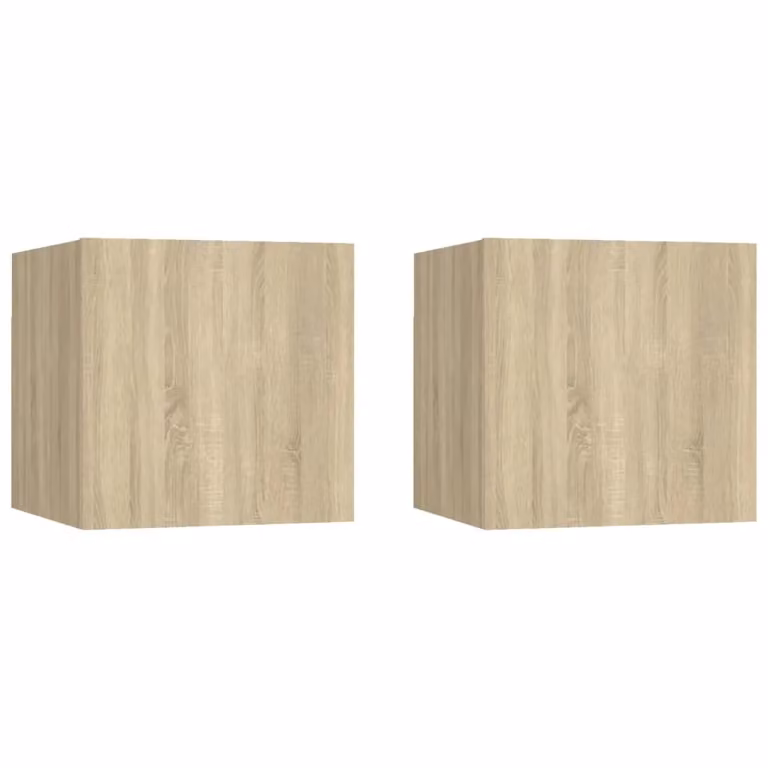 Berkfield Home Wall Mounted TV Cabinets, 2 Piece Sonoma Oak, Brown, W/D/H: 30.5 x 30 x 30.5 cm