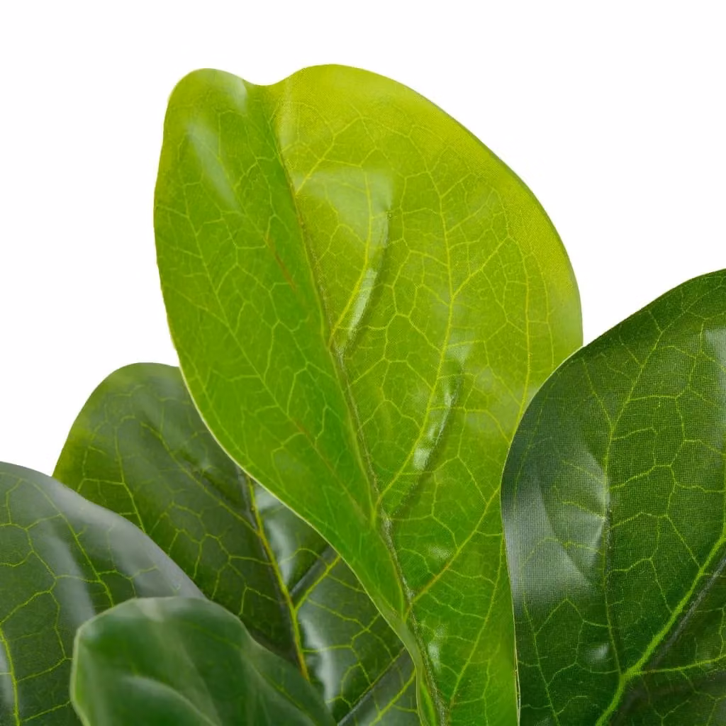 Berkfield Home Artificial Fiddle Leaf Plant in Green with Pot, Height: 90 cm – 2