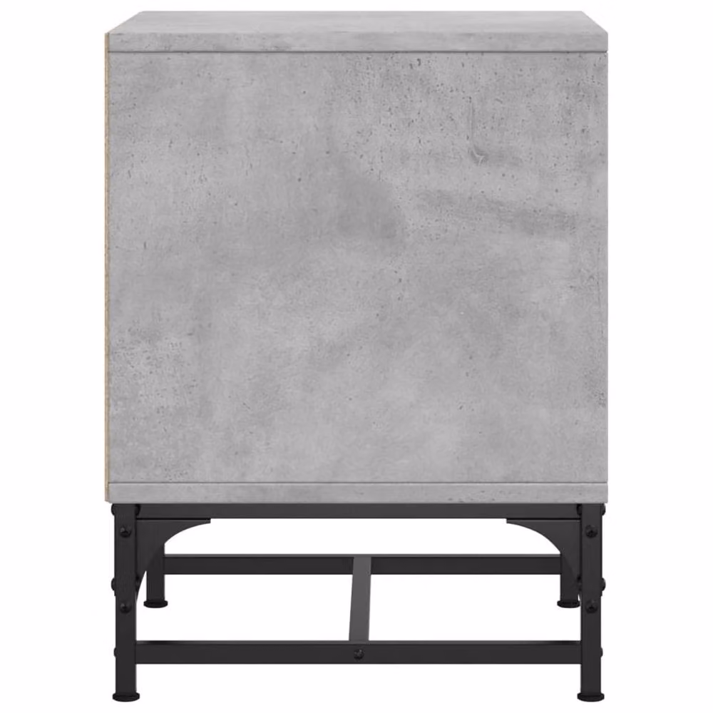 Berkfield Home Elegant Bedside Cabinets with Glass Doors, 2 Pack, Concrete Grey, W/D/H: 35 x 37 x 50 cm – 3