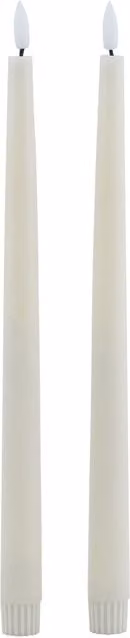 KDMK Set of 2 LED Wax Taper Dinner Candles in Beige