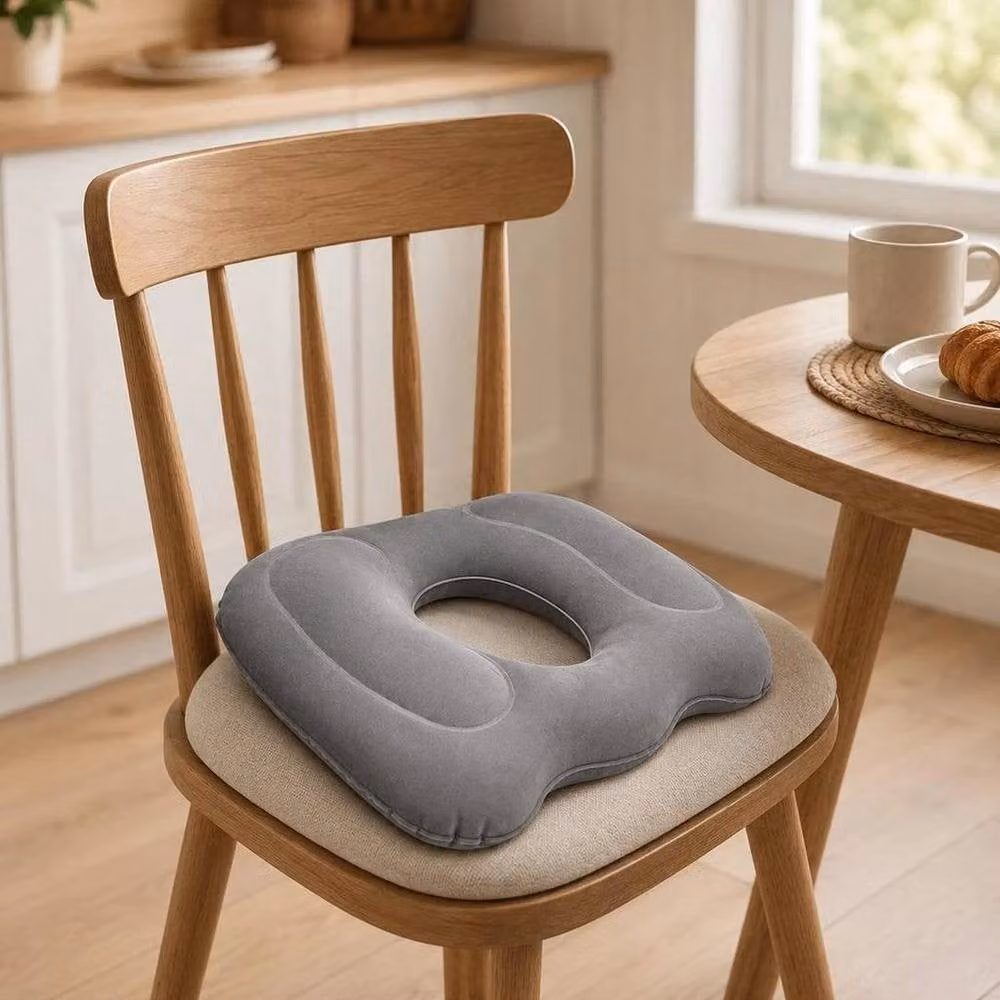 PAWNORA Orthopaedic Memory Foam Ring Donut Seat Cushion in Grey with Removable Breathable Cover – 3