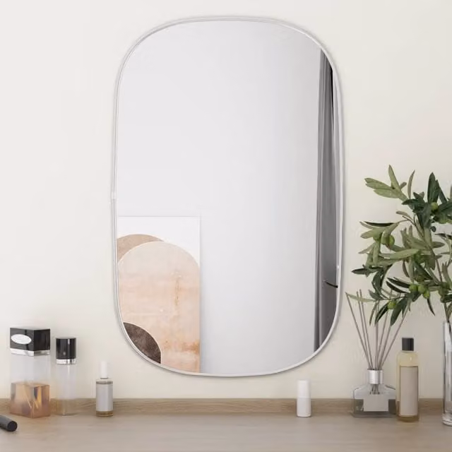 Berkfield Home Rectangular Wall Mirror in Silver, W: 70 cm, H: 70 cm
