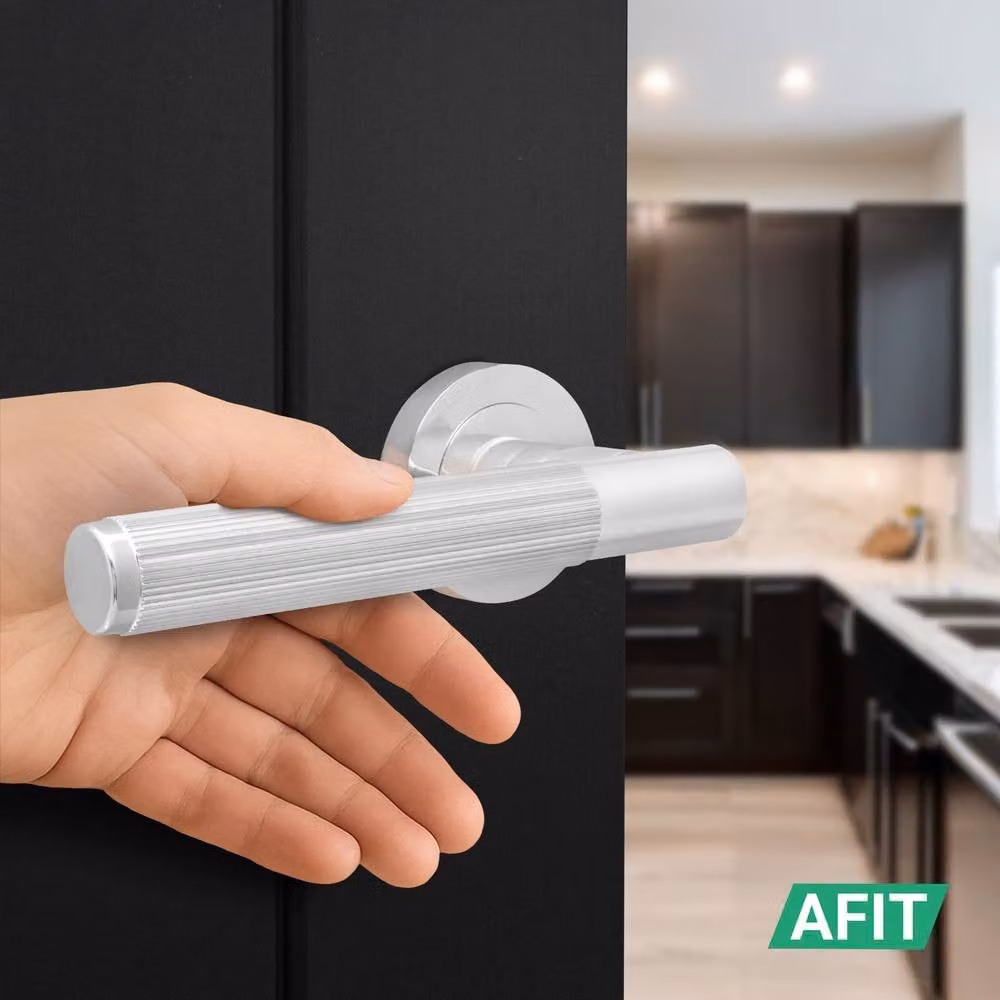 AFIT Polished Chrome Internal Lever On Rose Door Handle, Silver, W/D/H: 15.0 x 15.0 x 15.0 cm – 4