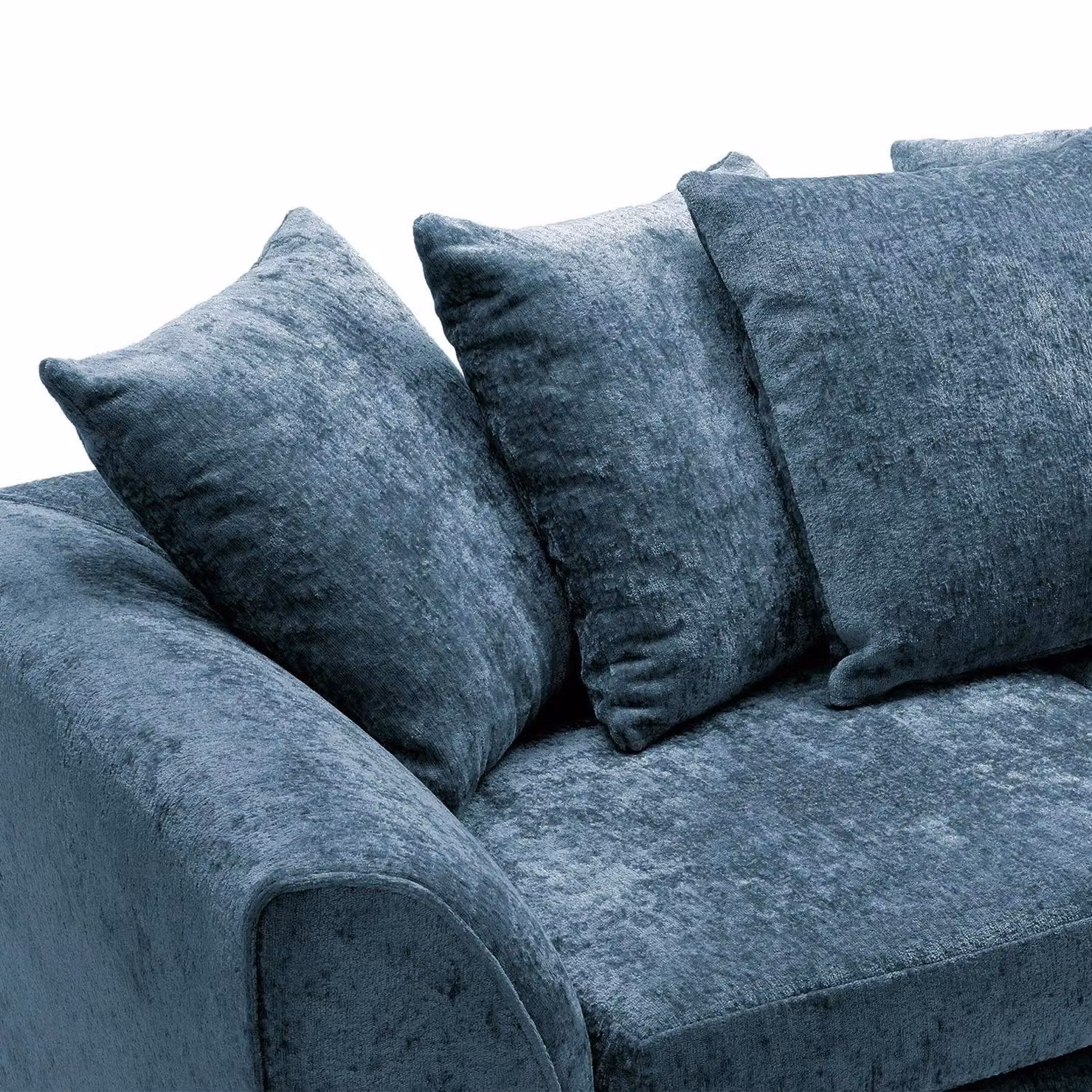 Abakus Direct Harriet Left Facing Corner Sofa in Dark Blue Crushed Chenille – 3