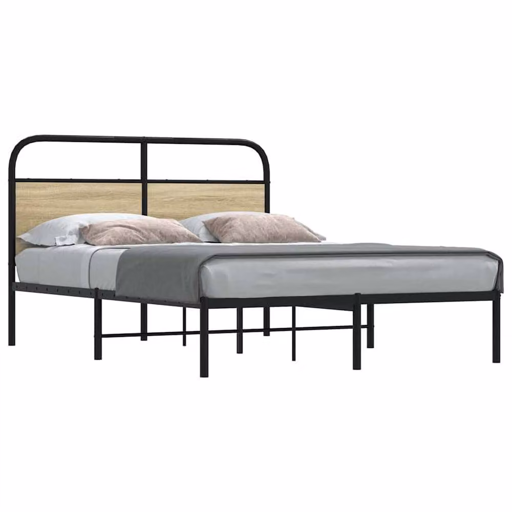 Berkfield Home Elegant Small Double Bed Frame in Sonoma Brown, W/D/H: 120 x 190 cm – 2