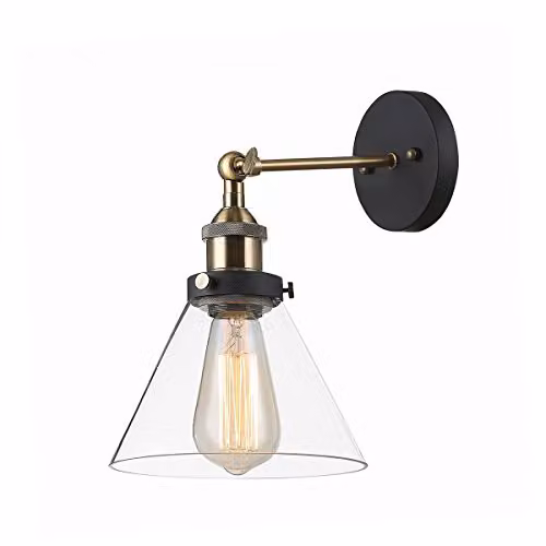 Netlighting Getan Industrial Retro Dome Wall Lamp with E27 Socket in Black