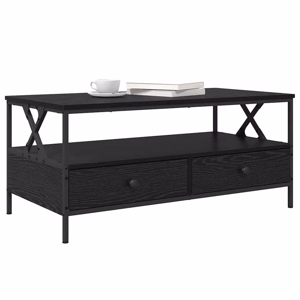 Berkfield Home Modern Black Oak Coffee Table with Lift Mechanism, W: 100 cm, D: 51 cm, H: 45 cm – 3
