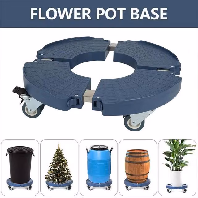 SPETLEK Heavy Duty Plant Pot Trolley Mover Stand on Wheels in Blue – 1