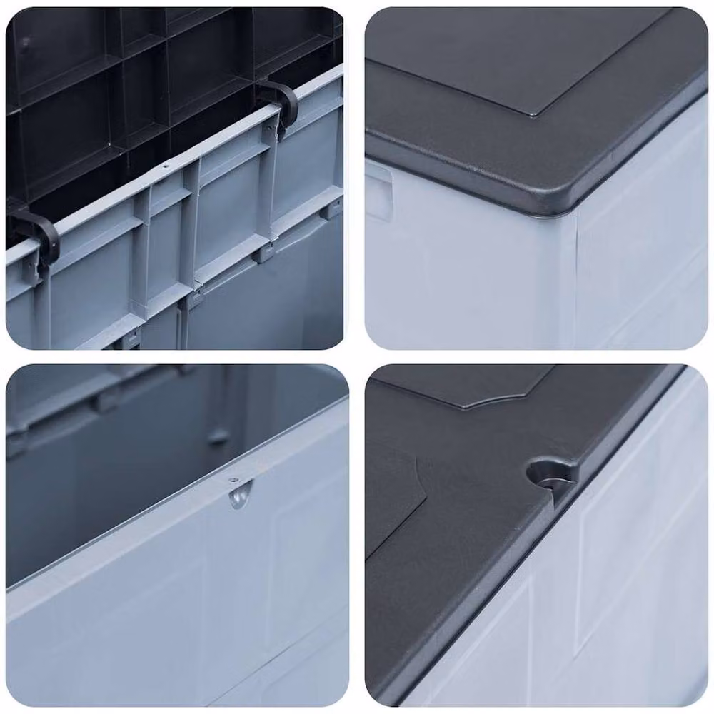 Berkfield Home Garden Storage Box, 320 L, Grey and Black – 3