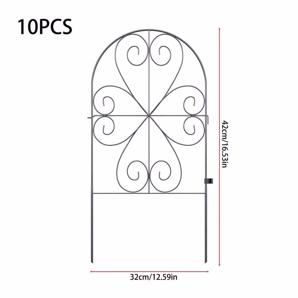 EONLION 10-Piece Black Powder-Coated Metal Decorative Garden Fencing, Height: 100 cm – 2