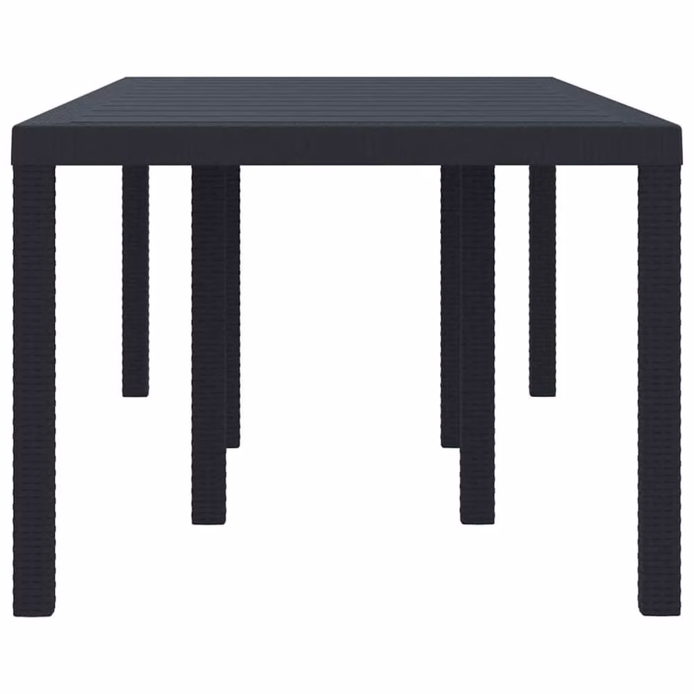Berkfield Home Rectangular Extendable Garden Table in Anthracite Poly Rattan, W: 200 cm, D: 100 cm, H: 73 cm – 4