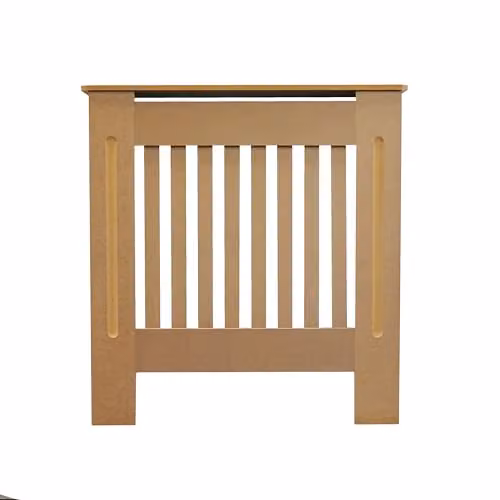 Airwave Vertical Line Style Small Radiator Cover, Unpainted MDF, Wall Mounted, H 81.5 cm x W 78.0 cm x D 19.0 cm