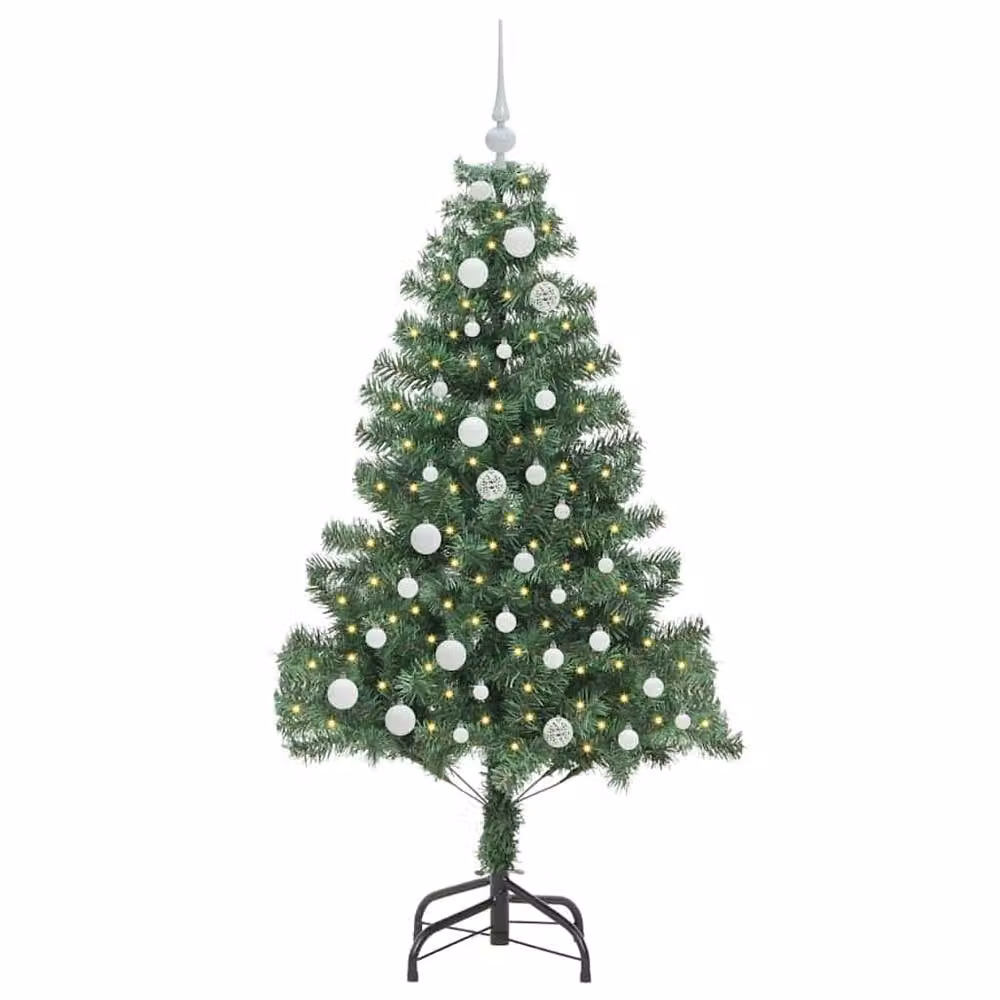 Berkfield Home Green PVC Christmas Tree with 150 LEDs and Stand, Height: 150 cm – 3