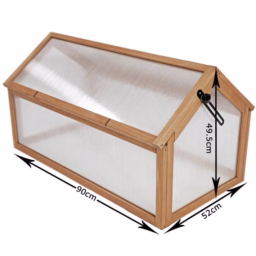 Havendro Brown Wooden Cold Frame Greenhouse with Polycarbonate Cover – 2