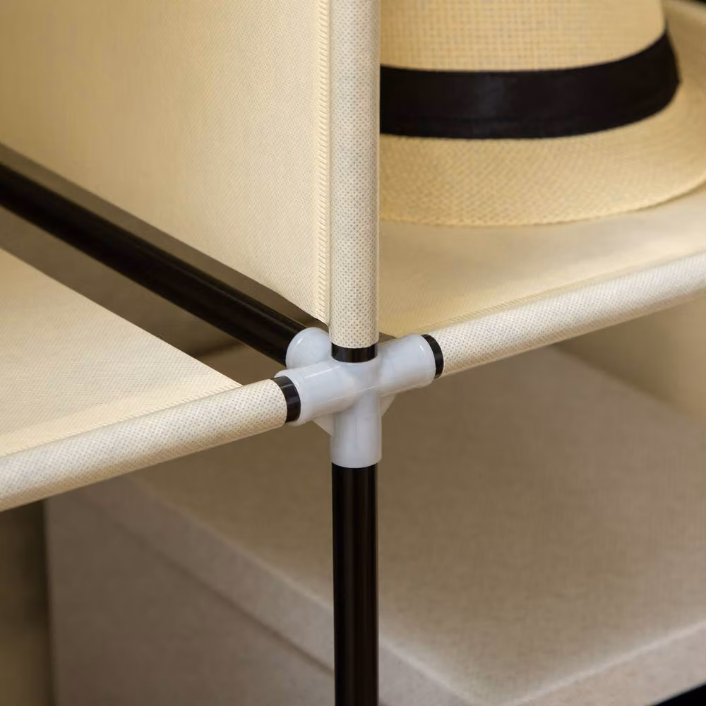 STILVORA Wardrobe with Roll Shutter, Hanging Rod and Internal Shelves in Beige – 5