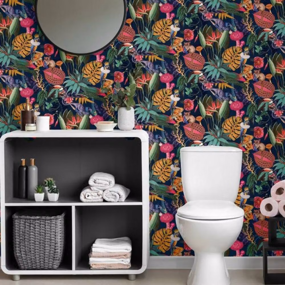 Holden Décor Wonderland Tropical Navy Blue Botanical Floral Wallpaper Roll – 3