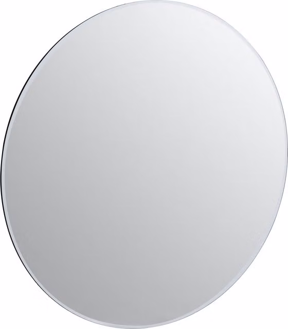 Orsina Sana Large Round Minimalist Glass Wall Mirror in Clear