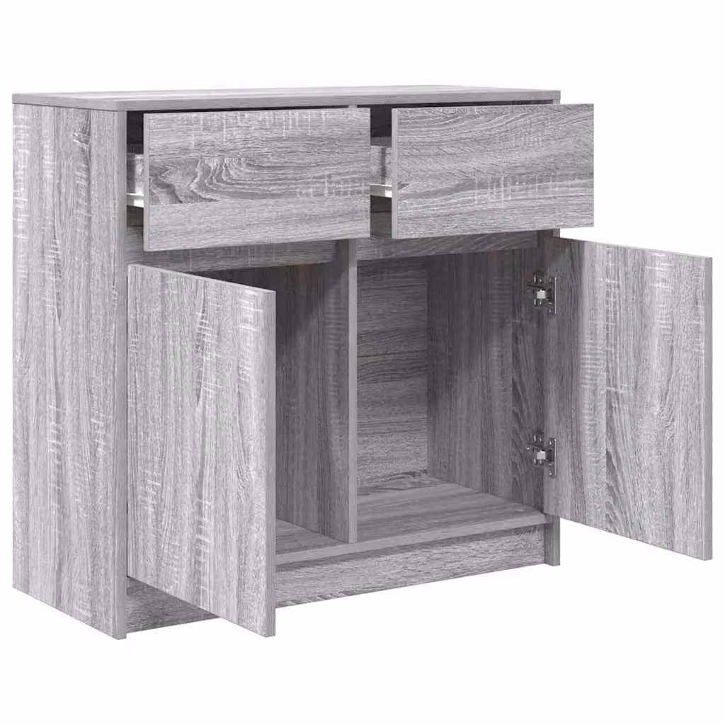 Berkfield Home Grey Sonoma Sideboard with Drawer, W/D/H: 80 x 34 x 76 cm – 2