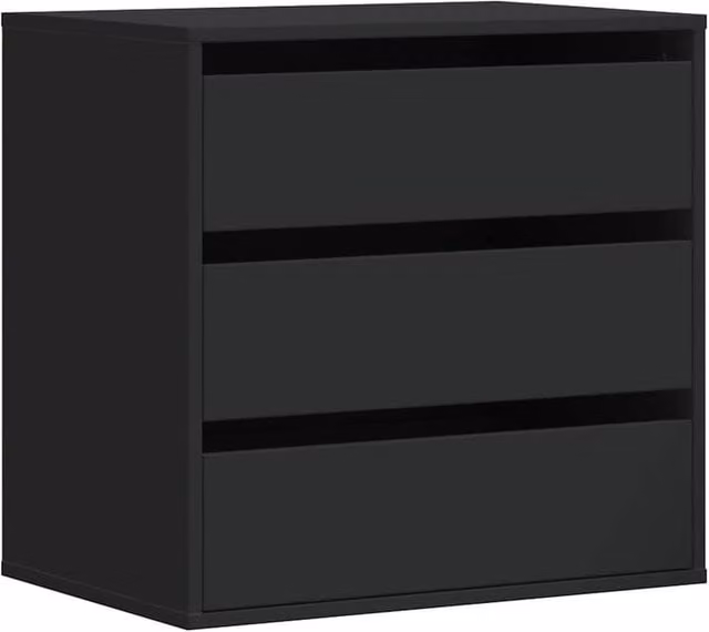 Berkfield Home Corner Chest of Drawers in Black, W: 60 cm, D: 41 cm, H: 58 cm – 1
