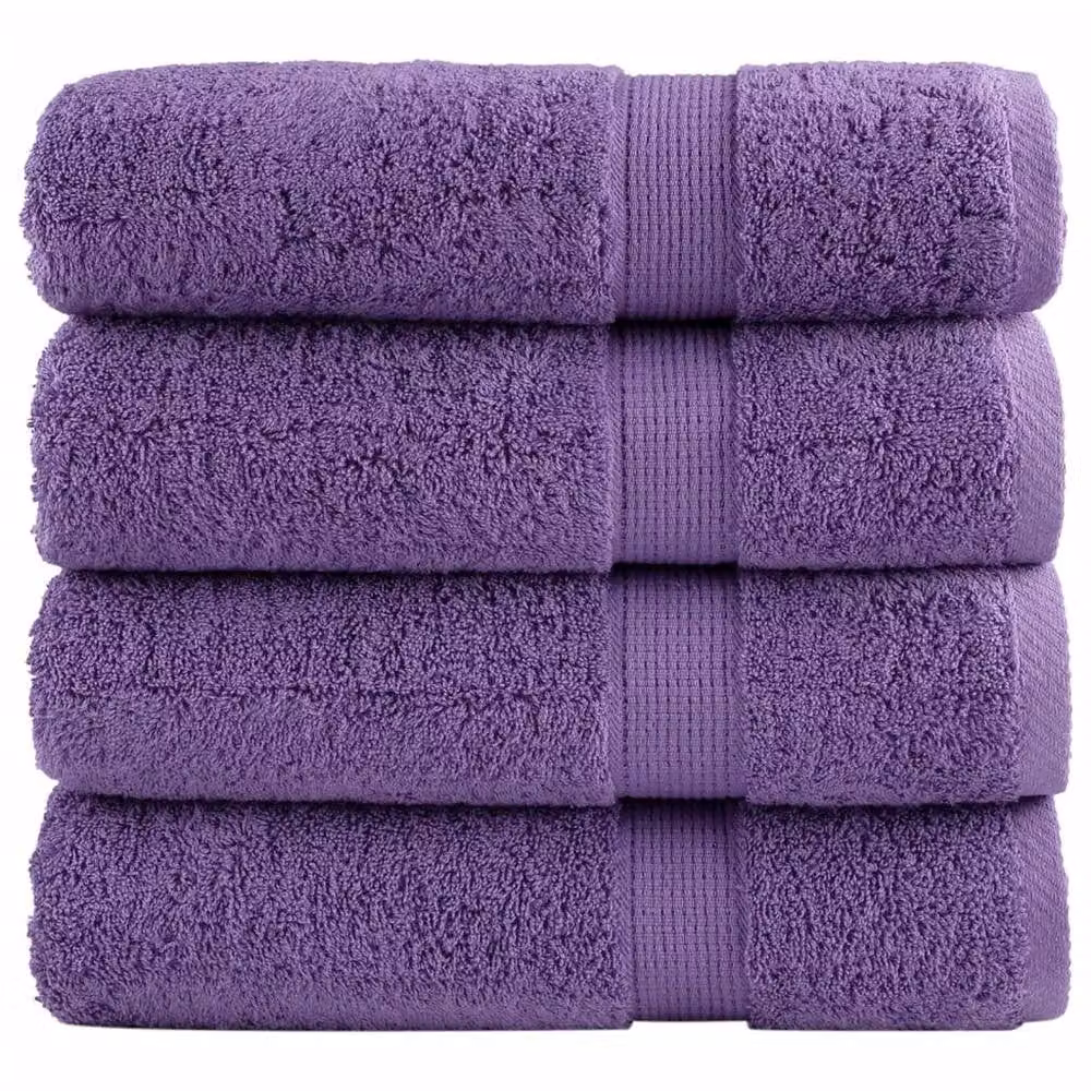Berkfield Home SOLUND Premium Cotton Terry Bath Towels, 4 Piece Set, Purple, W: 100 cm, L: 150 cm, 600 gsm – 2