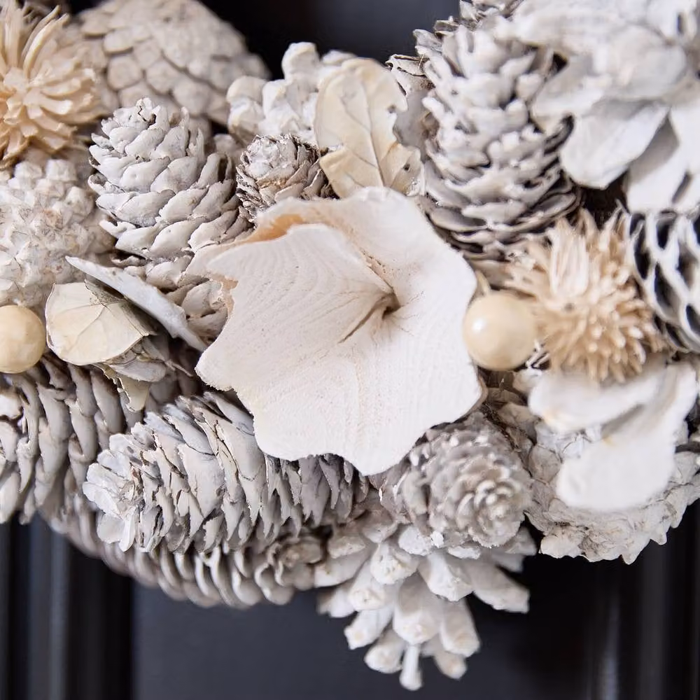 Dibor White and Silver Christmas Wreath, Diameter: 33 cm – 5