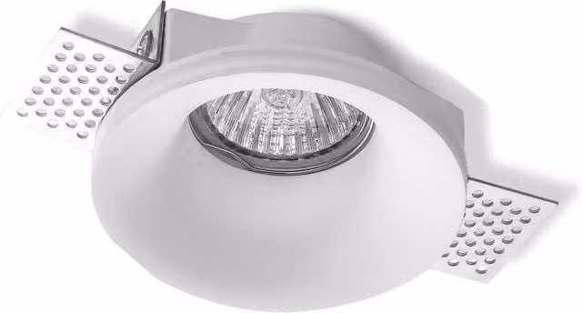 First Choice Lighting Bianca White Plaster Round GU10 Recessed Downlight