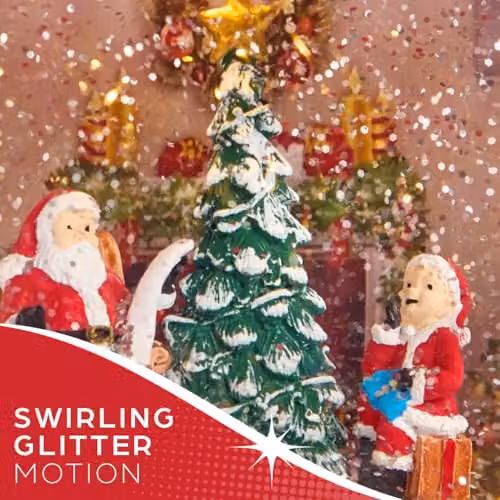 The Christmas Workshop Santa's Workshop Light-Up Snow Globe in White and Red with Swirling Glitter and Warm White LED Glow, W/D/H: 15.5 x 9.0 x 28.5 cm – 3