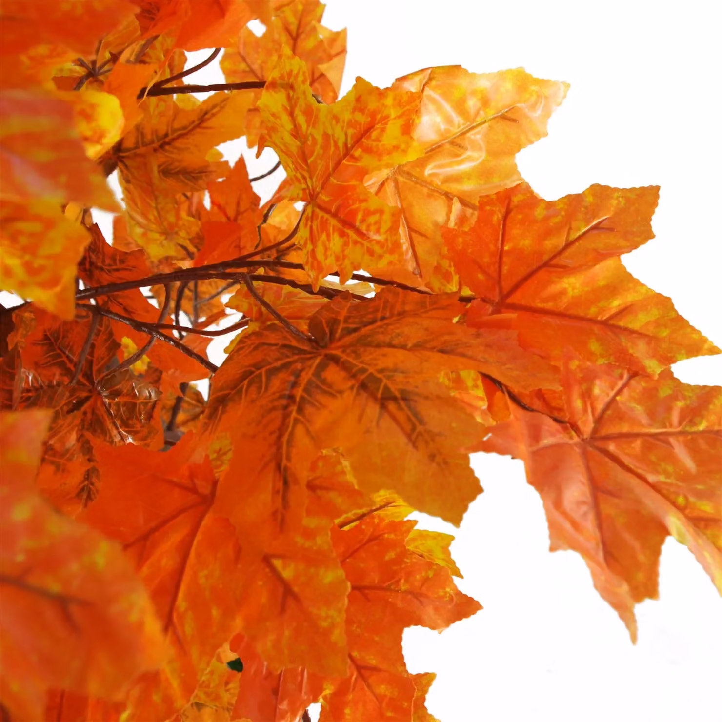 Leaf Extra Large Artificial Autumn Maple Acer Tree in Orange, Height: 125 cm – 3