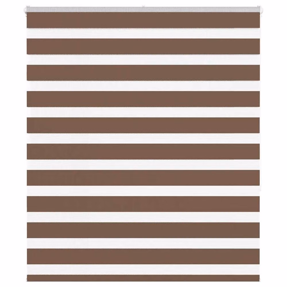 Berkfield Home Brown Zebra Day and Night Blind with Polyester Fabric, W: 125 cm, H: 150 cm – 2