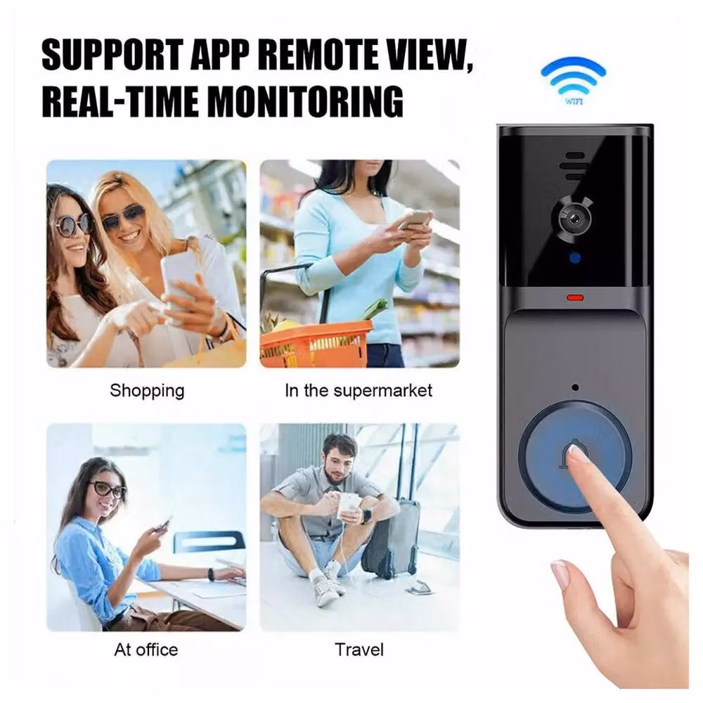 Kelvenix Smart WiFi Wireless Video Doorbell Security Camera Intercom, Black – 6