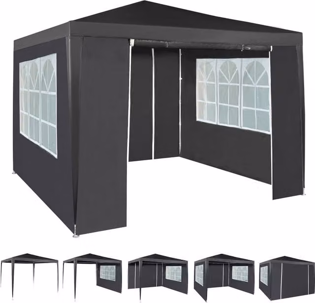 MCC Direct Event Gazebo with Removable Sides, Grey, W/D/H: 300 x 300 x 255 cm