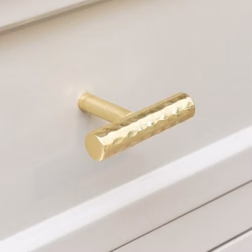 Melody Maison Polished Gold Metal Hammered Bar Pull Handle 5.5cm
