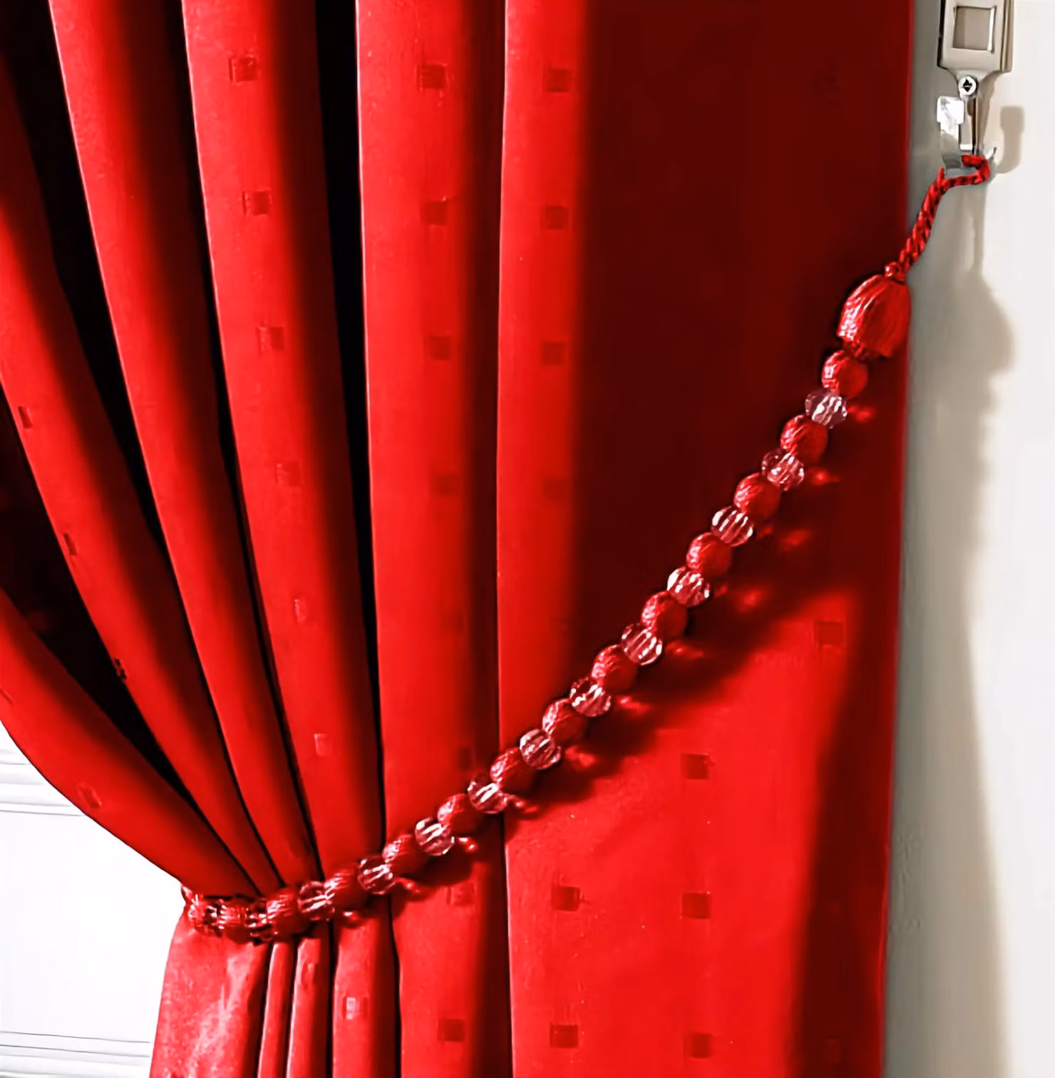 Alan Symonds Earle Red Beaded Rope Curtain Tie Backs – 2