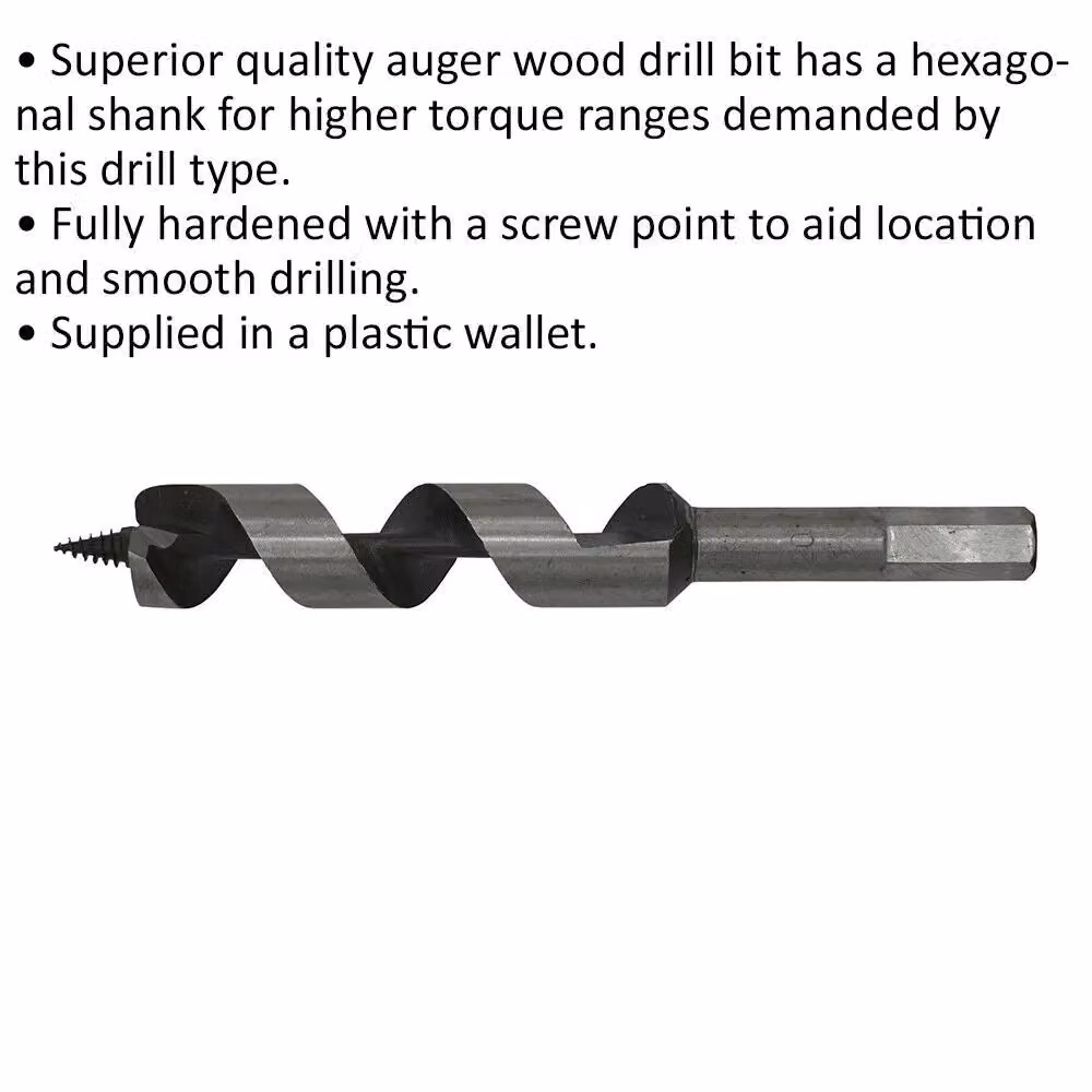 Loops Silver Hardened Auger Wood Drill Bit with Hexagonal Shank, Diameter: 20 mm, Length: 155 mm – 2