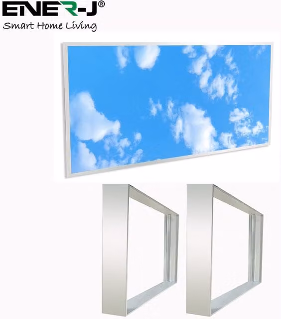 Ener-J SKY LED Backlit Panel 2-Pack, 60W, Cool White, W/D/H: 119.5 x 59.5 x 5.95 cm