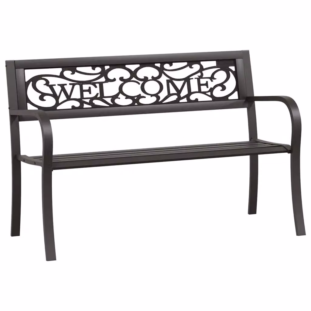Berkfield Home Classic Garden Bench in Matt Black Metal – 2