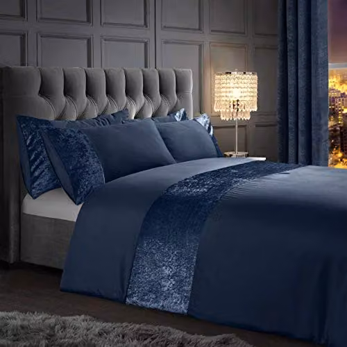 Velosso Blue Microfibre Duvet Cover and Pillowcase Bedding Set, Duvet Cover: 90 x 200 cm, Pillowcase: 50 x 75 cm