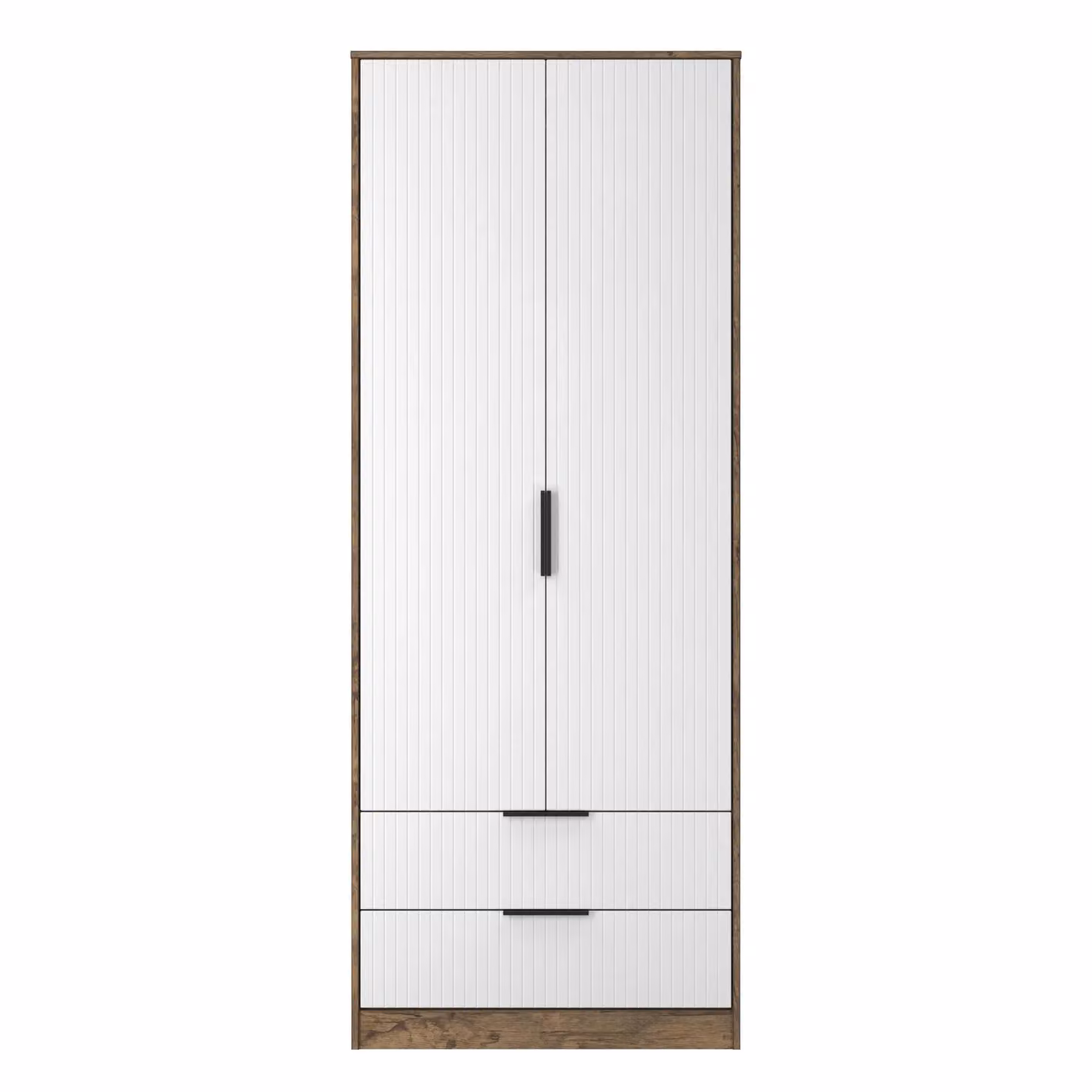 Ready Assembled 2 U Denver 2 Door 2 Drawer Wardrobe in Dark Brown